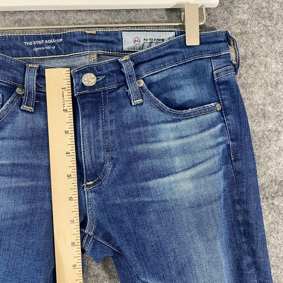 AG Adriano Goldschmied Jeans 26 Blue Denim Mid Rise Cigarette Cuffed - Picture 8 of 14